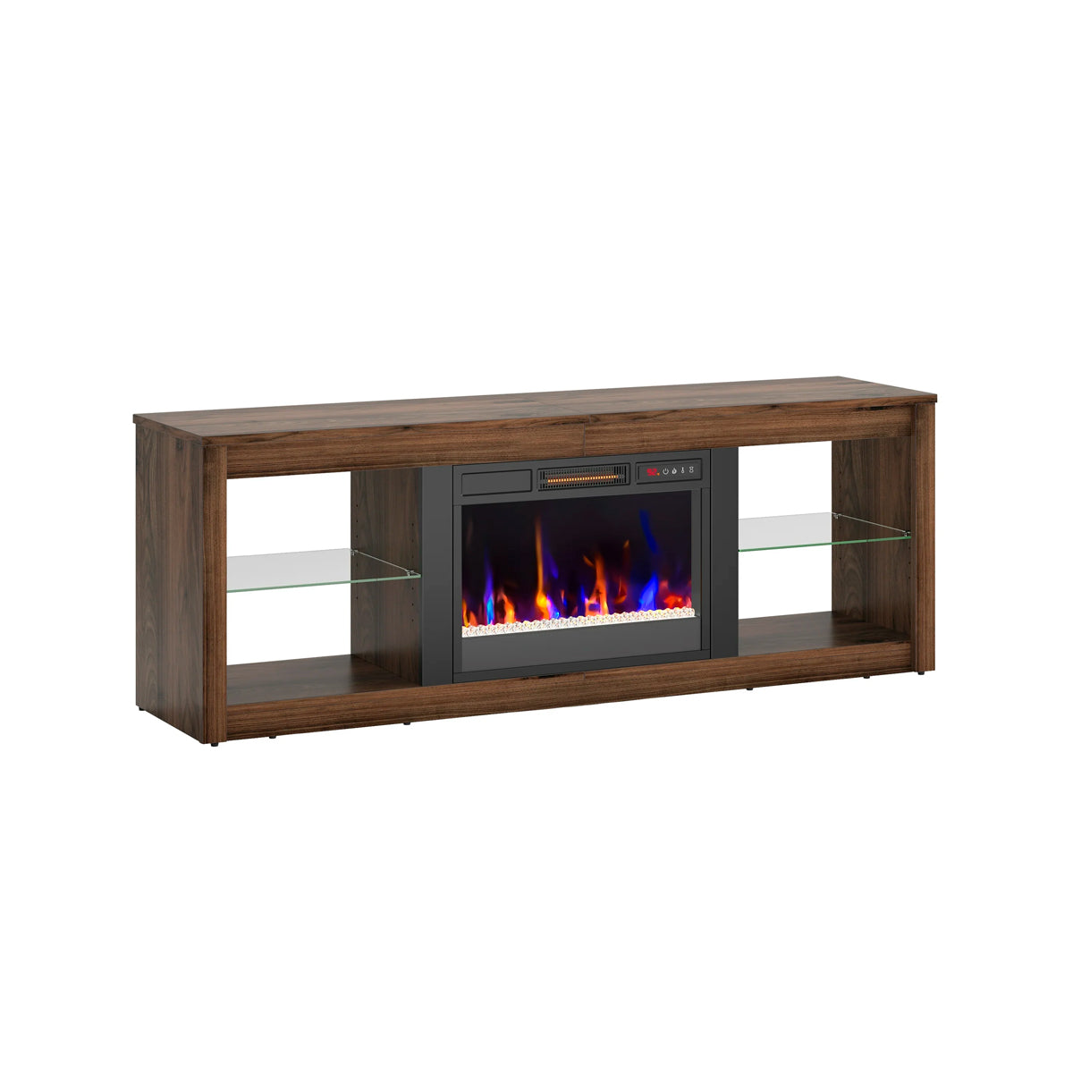 Mueble Moderno para TV con Chimenea Eléctrica y Luces LED, Bestier