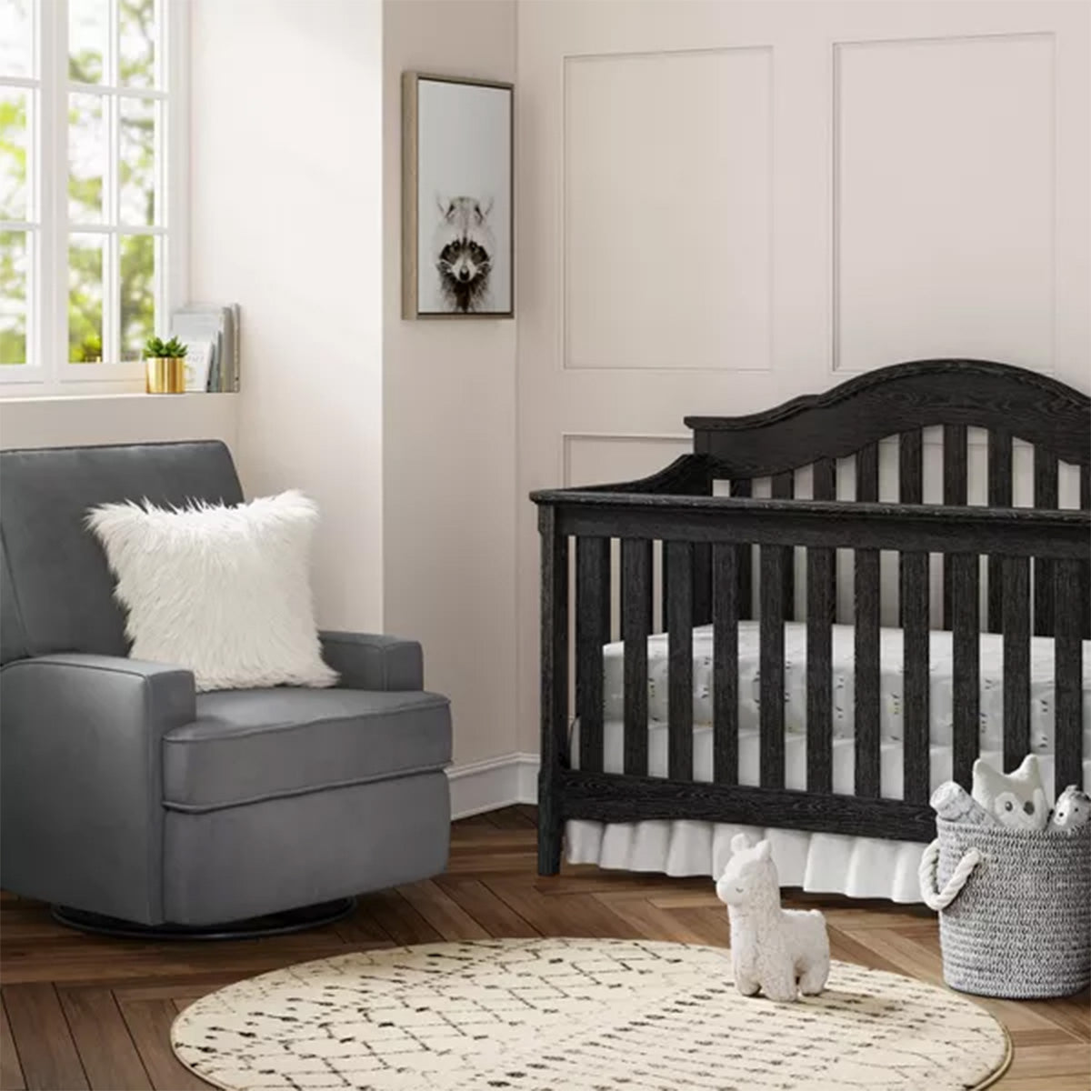 Sillón Reclinable Giratorio color Gris, Baby Relax Addison