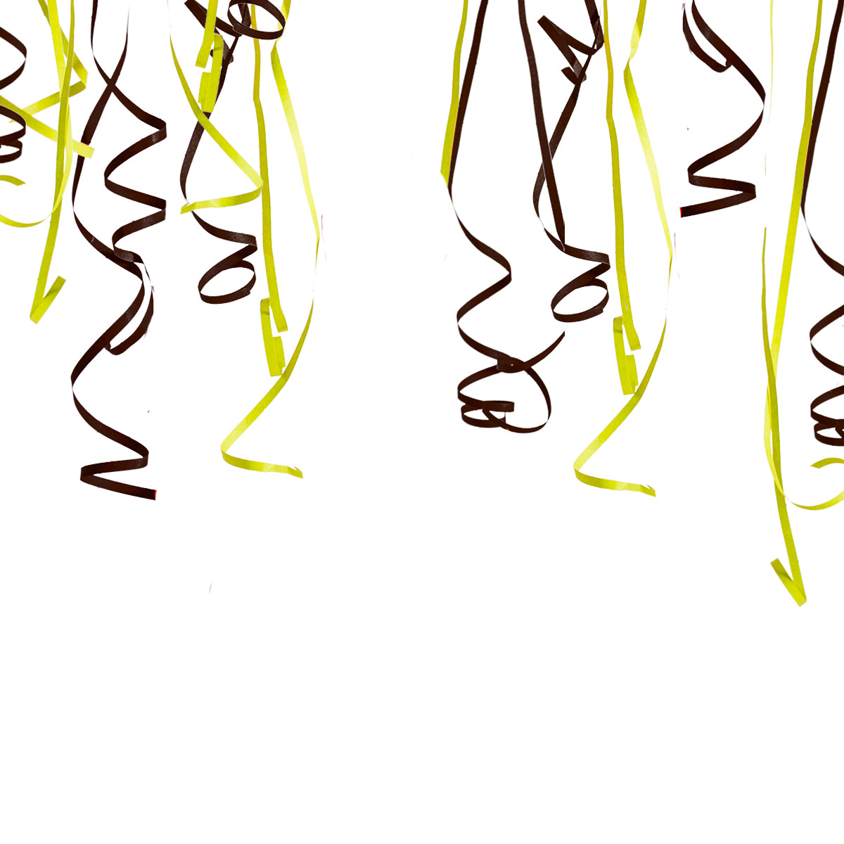 Serpentina Decorativa de Papel, Color Amarillo y Negro, 2 pzas