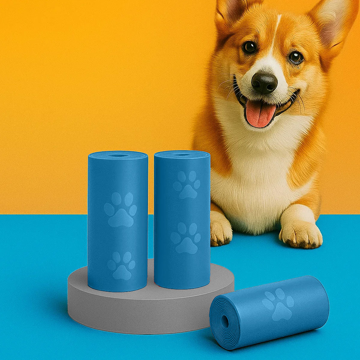 Bolsas para Desechos de Perros, Color Azul, 3 Rollos