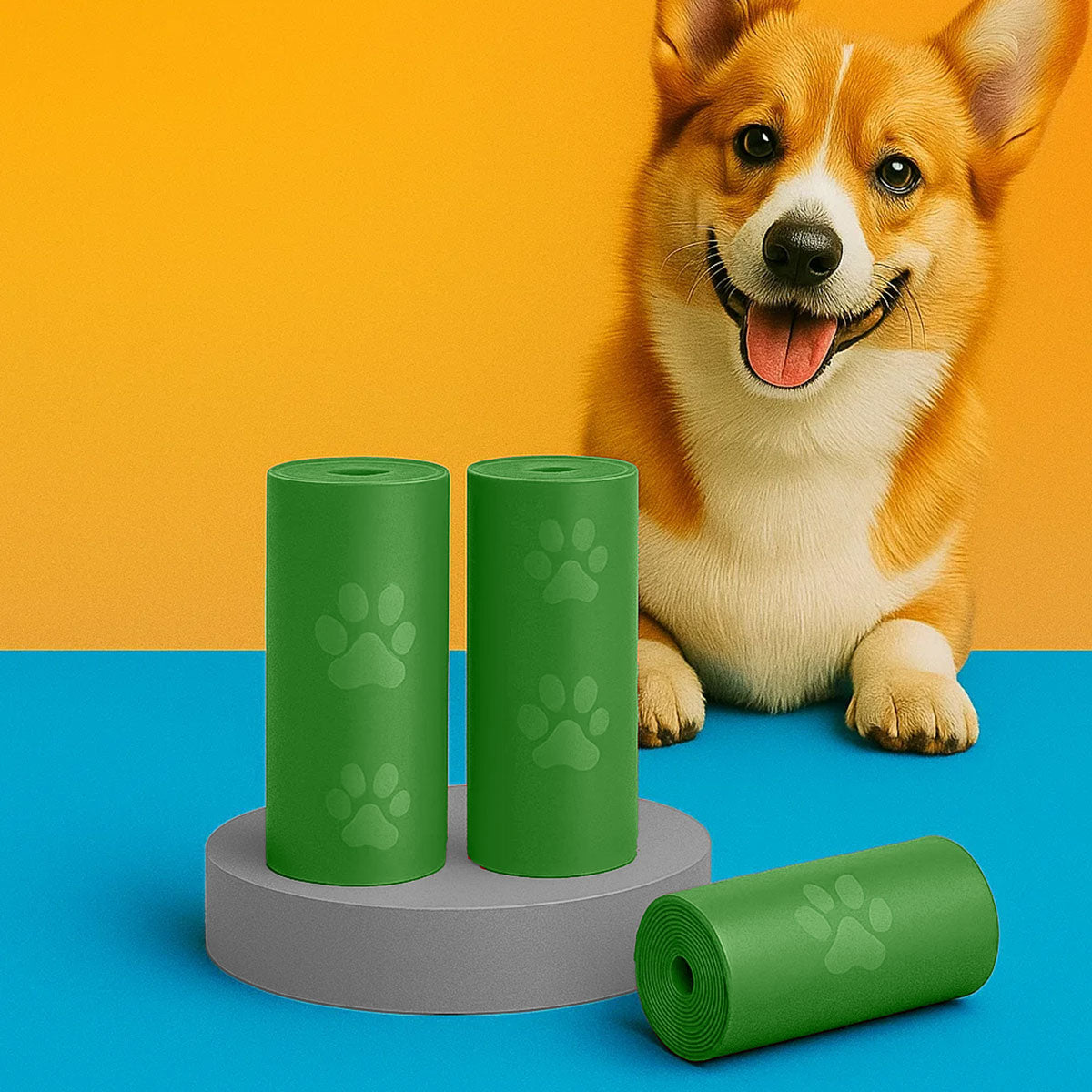 Bolsas para Desechos de Perros, Color Verde, 3 Rollos