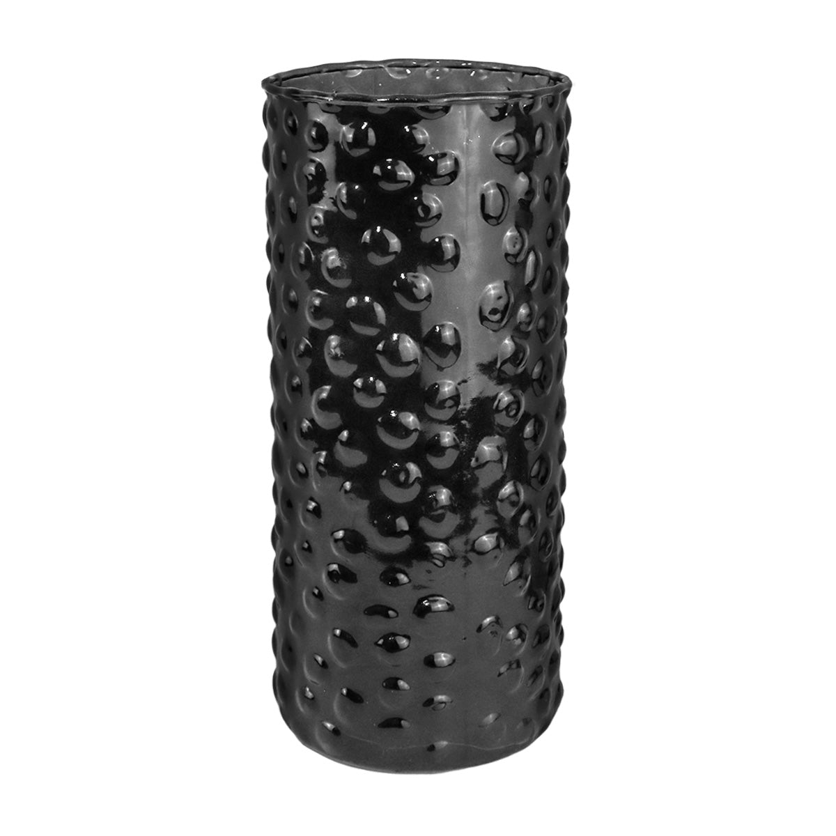 Florero Diseño Burbujas, Color Negro, 12x4 cm