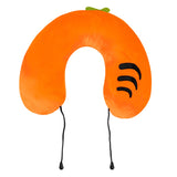 Almohada de Viaje Ergonómica, Color Naranja con Detalles Negros