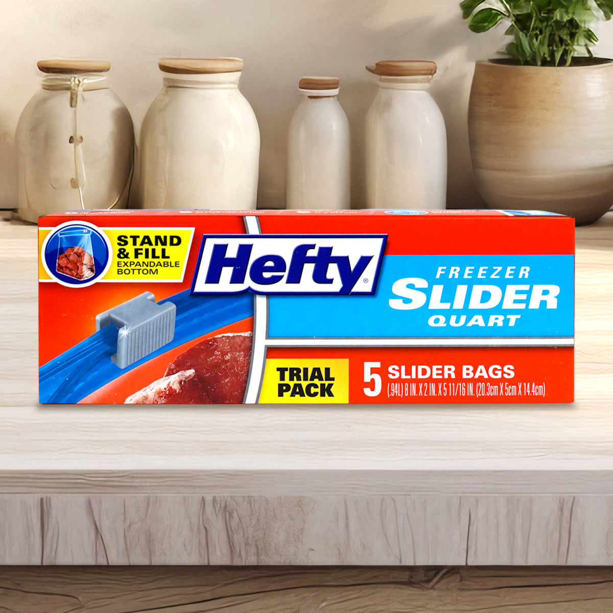 Bolsas de Plástico con Cierre Hermético, Hefty, 5 pzas