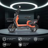 Bicicleta Eléctrica Negro con Naranja Kiwo KL 800