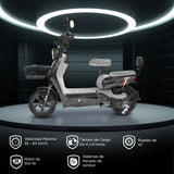 Bicicleta Eléctrica Negro con Gris Kiwo KL 800