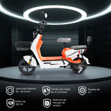 Bicicleta Eléctrica Blanco con Naranja Kiwo KL 800