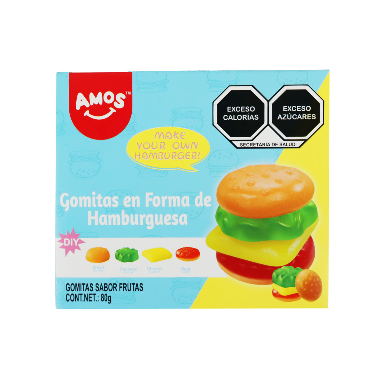 Gomitas Hamburguesa, Amos, 80 g