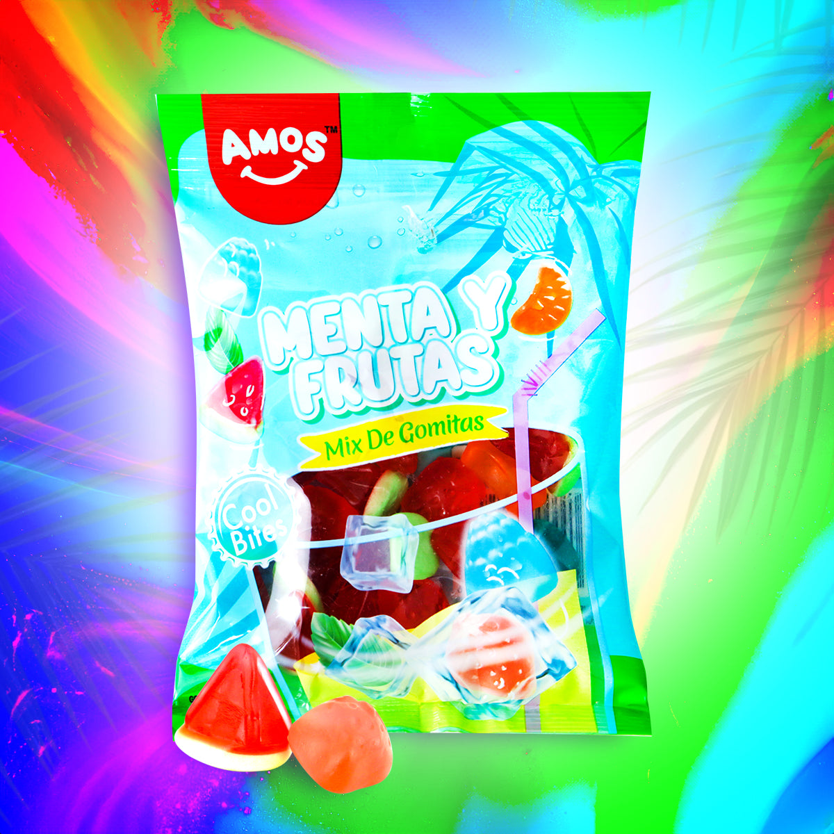 Gomitas, Menta y Frutas, Amos, 90 g