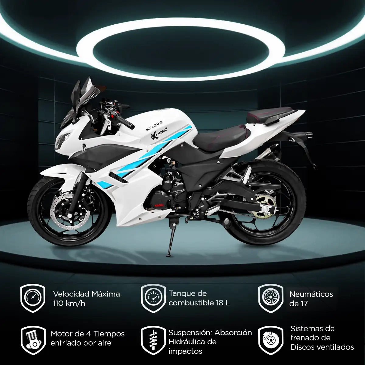 Motocicleta Kiwo KR 200 2025, Color Azul