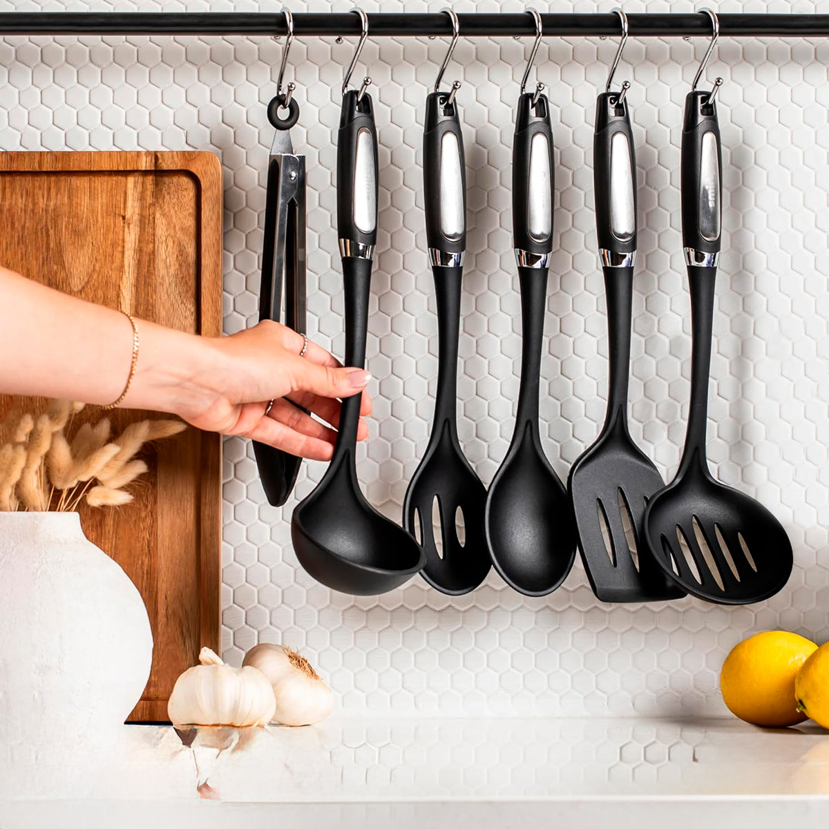Juego de Utensilios de Cocina de Silicona Antiadherentes, Smirly, 16 Piezas