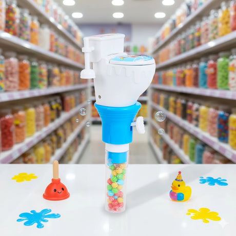 Dulce en Contenedor de Inodoro, Color Azul