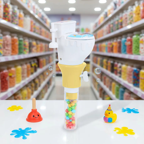 Dulce en Contenedor de Inodoro, Color Amarillo