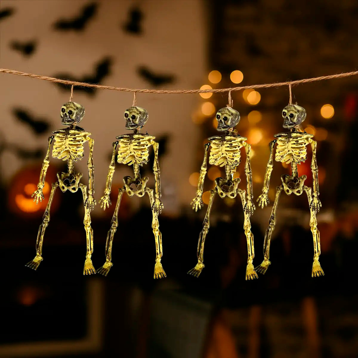 Esqueletos, Decoración Colgante, 4 pzas