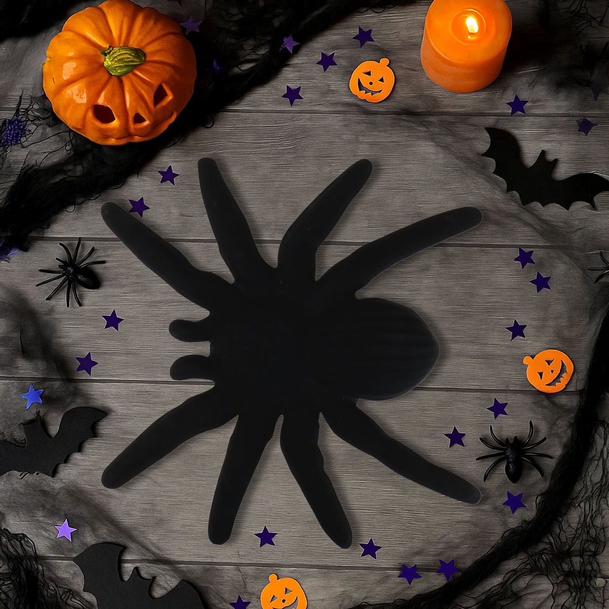 Araña, Textura Terciopelo, Color Negro
