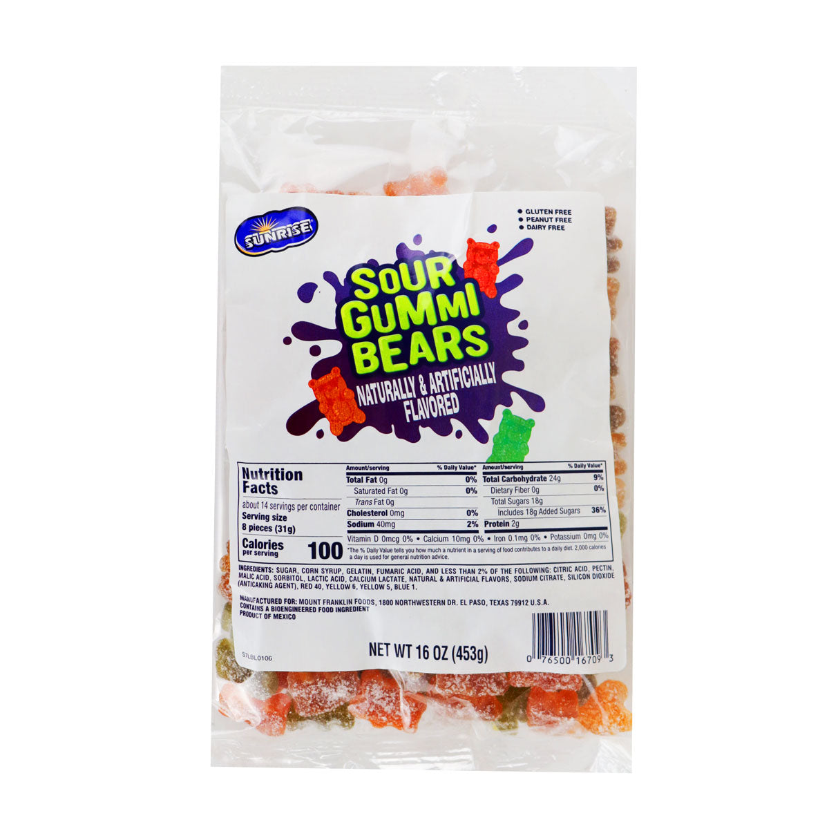 Gomitas Ácidas en Forma de Osito, 453 gr