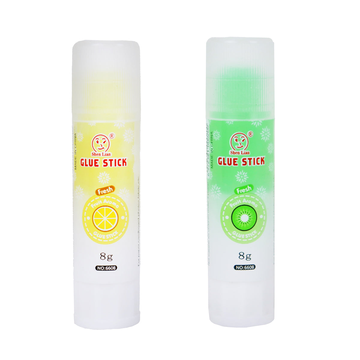 Lápiz Adhesivo con Aroma, Verde y Amarillo, 2 pzas