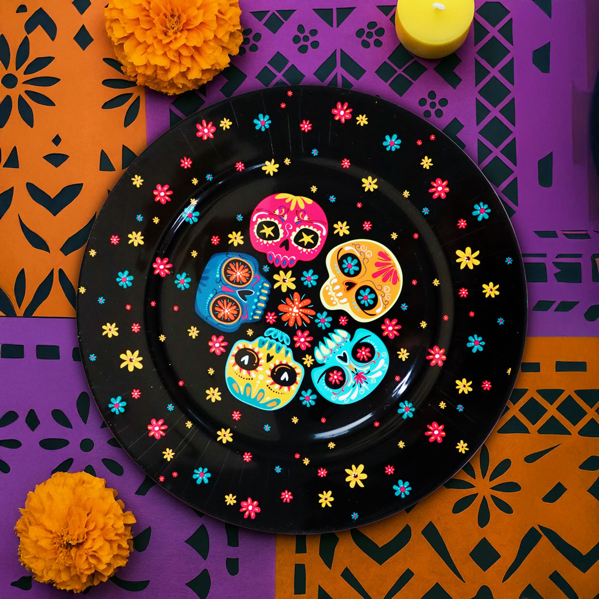 Charola con Diseño de Calavera, Colores