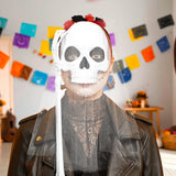 Media Máscara, Cráneo con Velo, Disfraz de Halloween