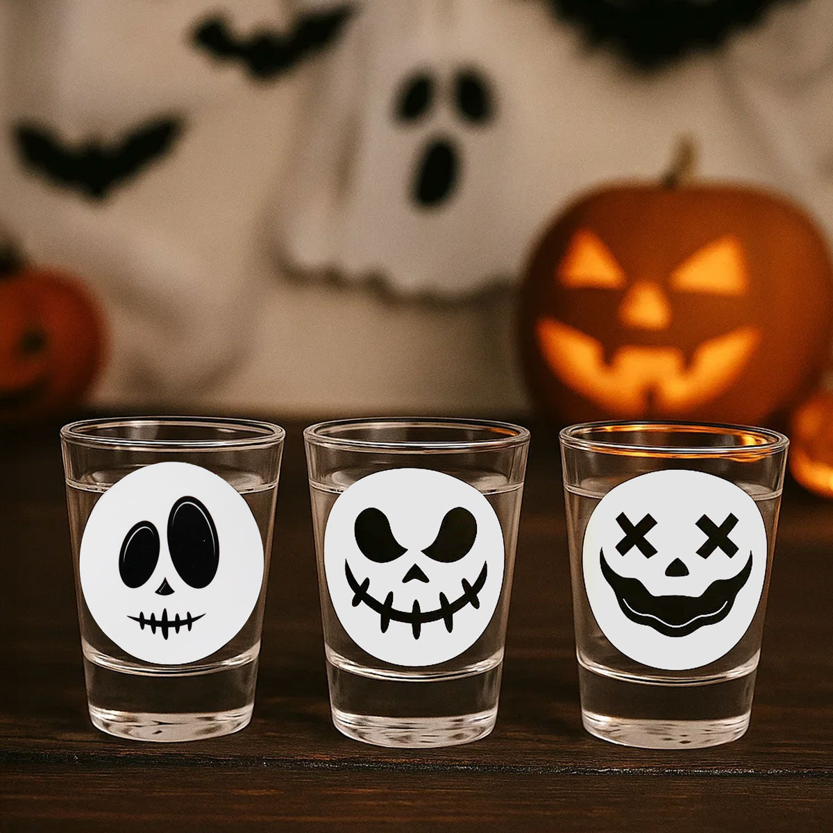 Stickers con Diseño de Halloween para Shots