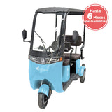 Kiwo, Triciclo Eléctrico con Techo, Modelo BTY002, Color Azul Cielo