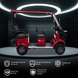 Kiwo, Vehículo Eléctrico con Techo, Modelo BTY001, Color Rojo