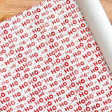 Papel para Envolver Regalos Navideño, HOHOHO, Color Blanco