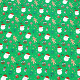 Papel para Envolver Regalos Navideño, Galletas de Jengibre, Color Verde