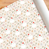 Papel para Envolver Regalos Navideño, Santa Claus, Color Beige