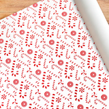 Papel para Envolver Regalos Navideño, Diseño Bastones de Dulce