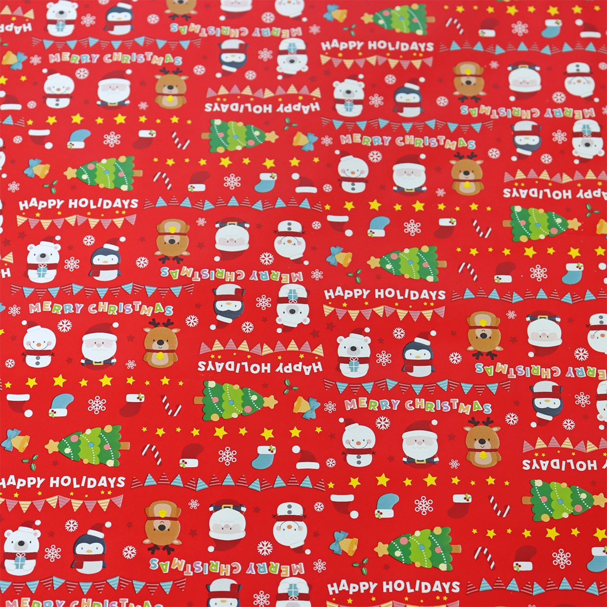 Papel para Envolver Regalos Navideño, Color Rojo