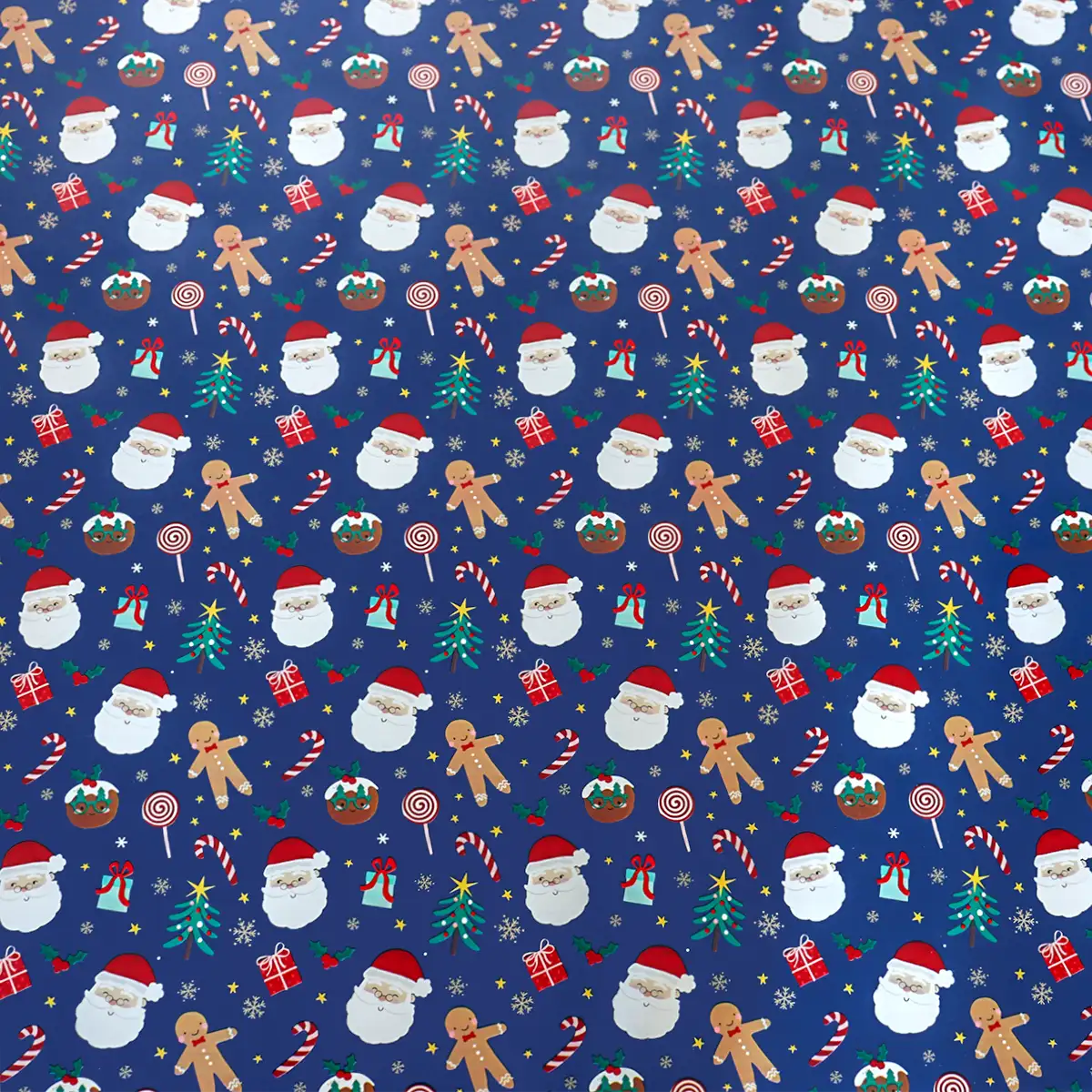 Papel para Envolver Regalos Navideño, Diseño Santa Claus