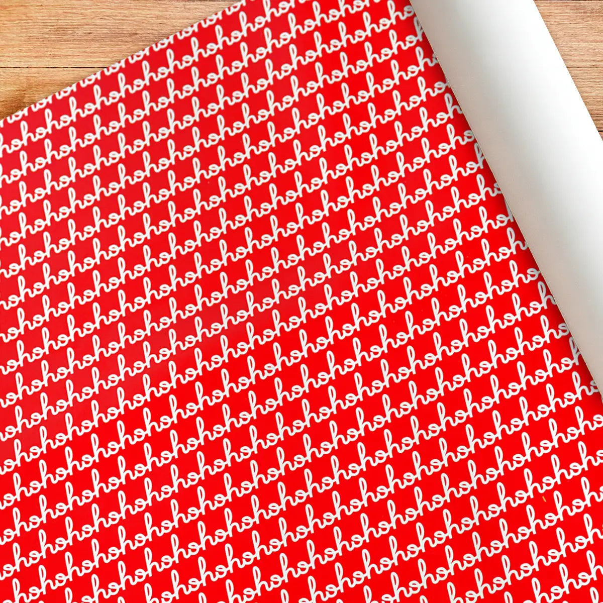Papel para Envolver Regalos Navideño, hohoho, Color Rojo