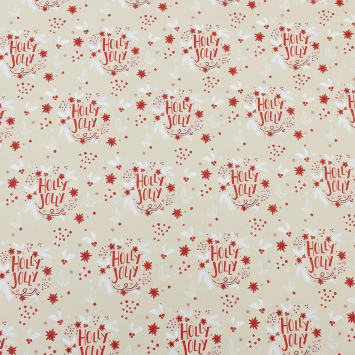 Papel para Envolver Regalos Navideño, Diseño Holly Jolly