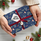 Papel para Envolver Regalos Navideño, Diseño Muérdago