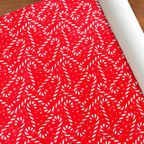 Papel Navideño para Envolver Regalos, Color Rojo, Bastones