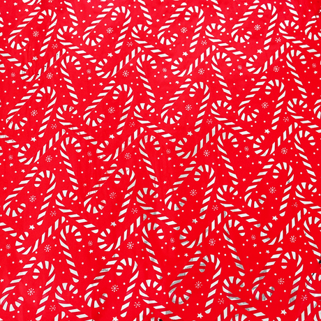 Papel Navideño para Envolver Regalos, Color Rojo, Bastones