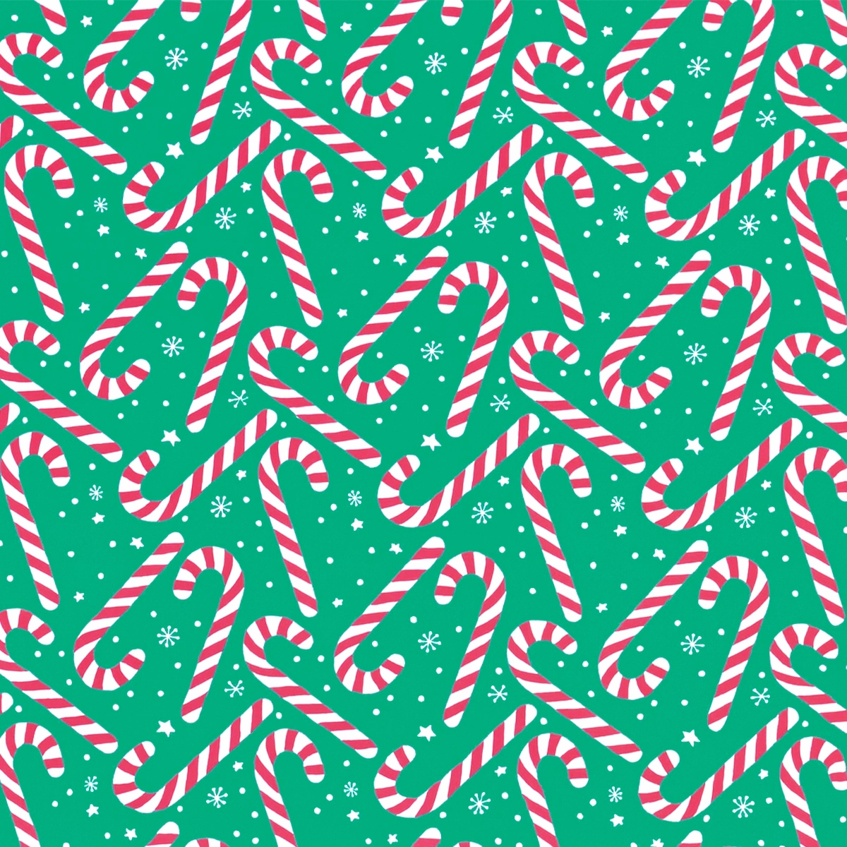 Papel Navideño para Envolver Regalos, Bastones, Color Verde