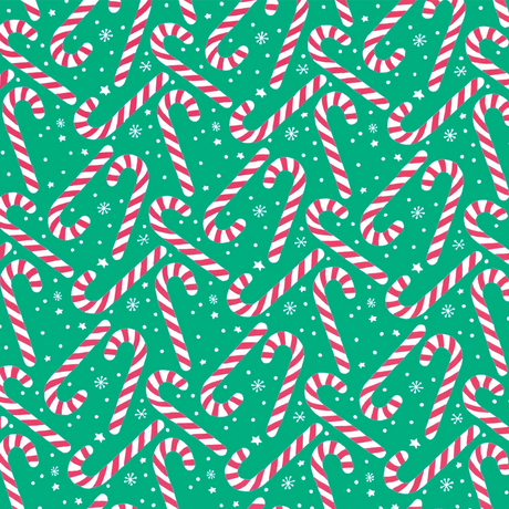 Papel Navideño para Envolver Regalos, Bastones, Color Verde