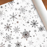 Papel Navideño para Envolver Regalos, Copos de Nieve, Color Blanco