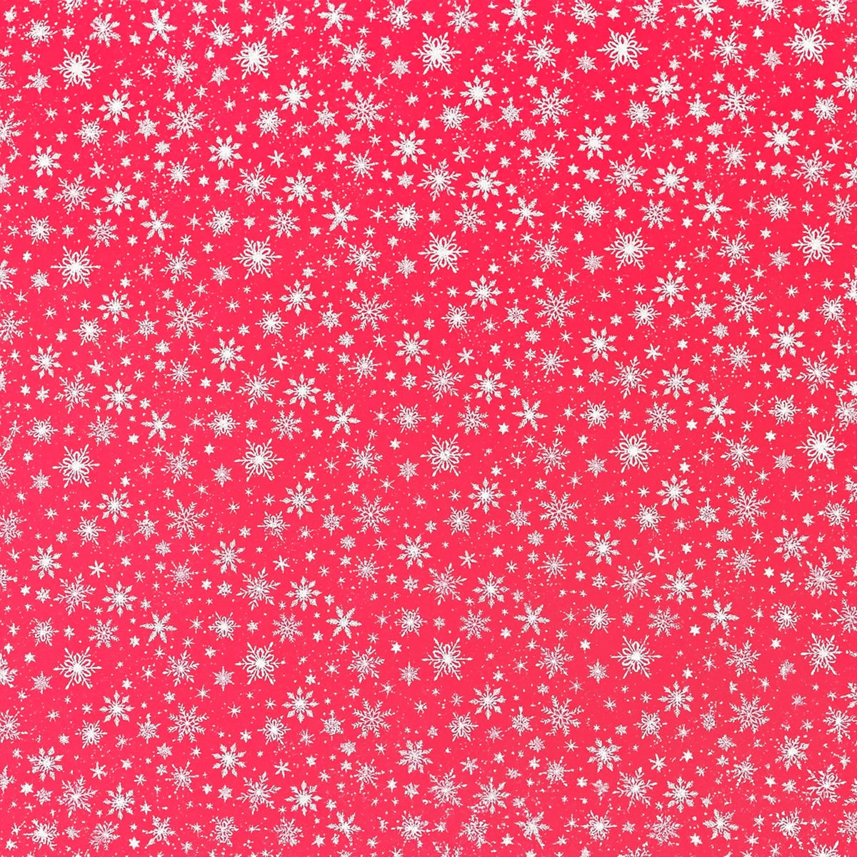 Papel Navideño para Envolver Regalos, Copos de Nieve, Color Rojo