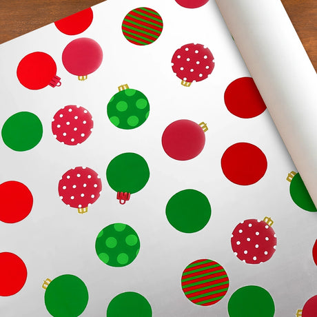 Papel Navideño para Envolver Regalos, Diseño Esferas