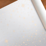Papel Navideño para Envolver Regalos, Estrellas, Color Plata