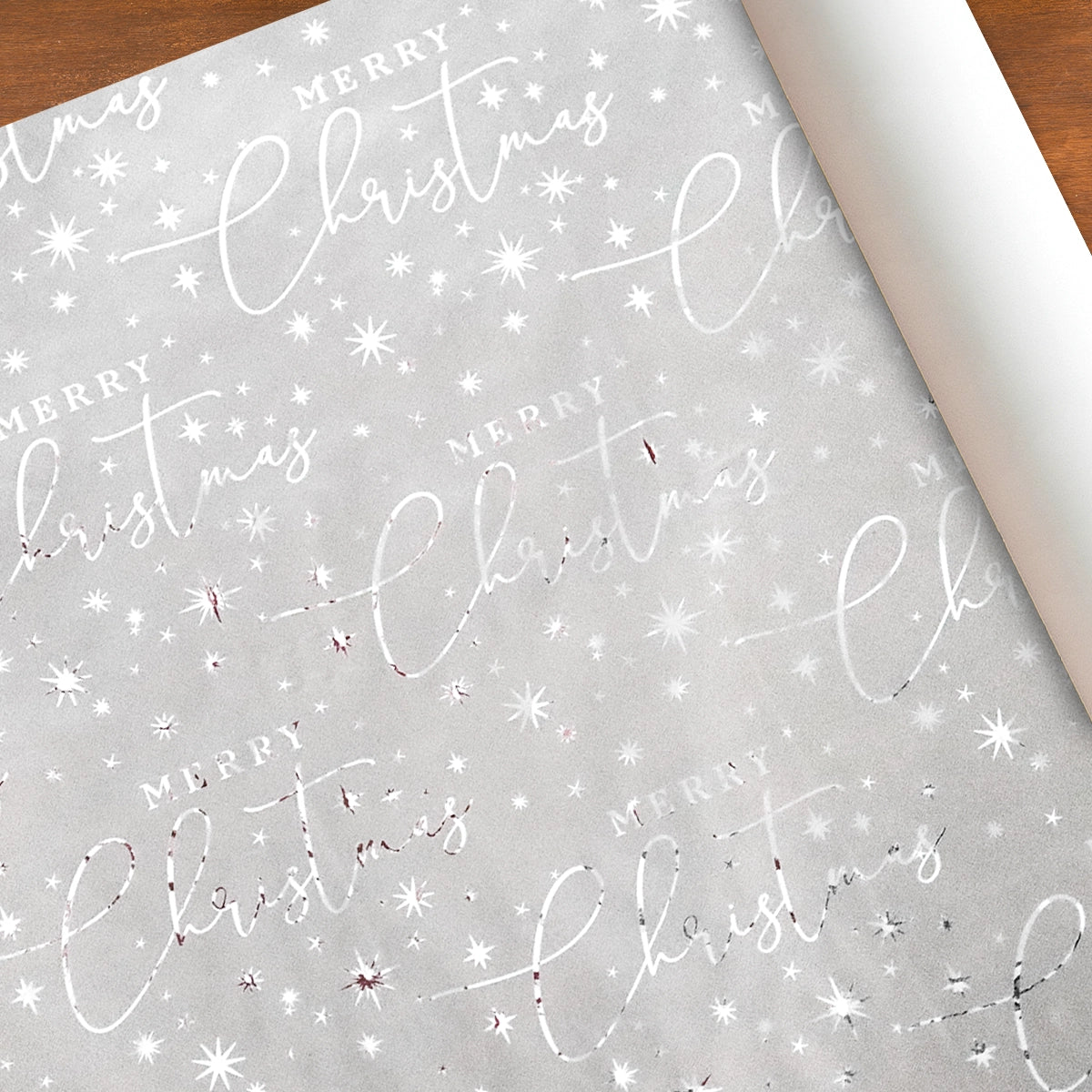 Papel Navideño para Envolver Regalos, Merry Christmas, Brillante