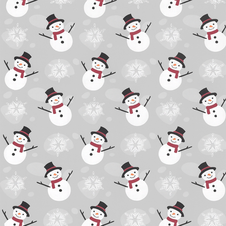 Papel Navideño para Envolver Regalos, Muñecos de Nieve, Color Plata