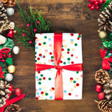 Papel Navideño para Envolver Regalos, Confeti