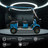 Kiwo, Vehículo Eléctrico con Techo, Modelo BTY001, Color Azul Metálico