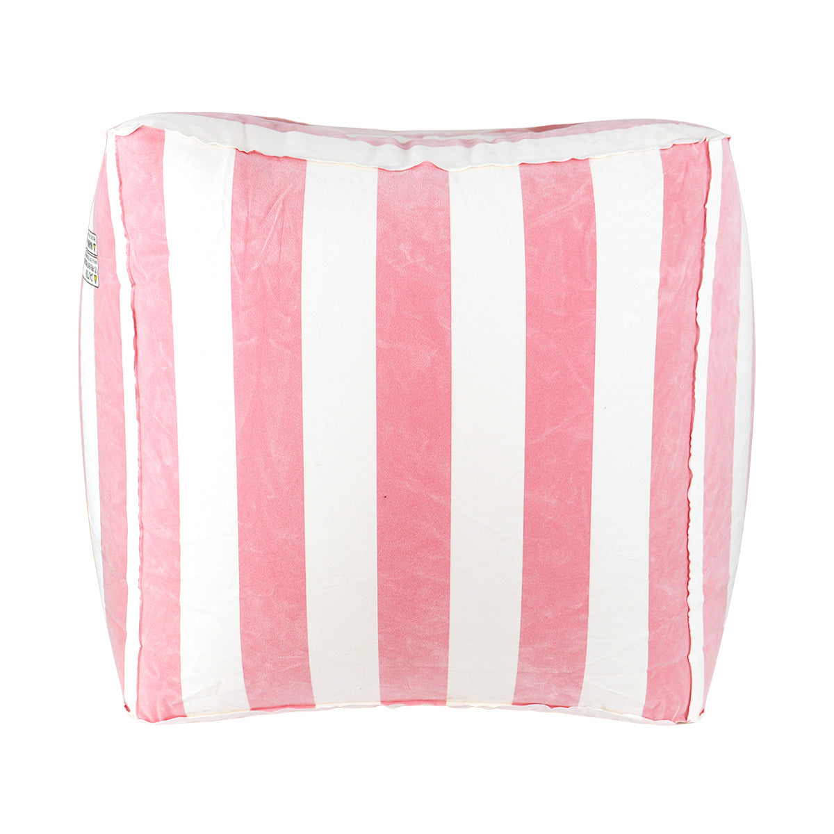 Puff Cubo Inflable, Color Rosa y Blanco