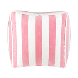 Puff Cubo Inflable, Color Rosa y Blanco