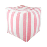 Puff Cubo Inflable, Color Rosa y Blanco